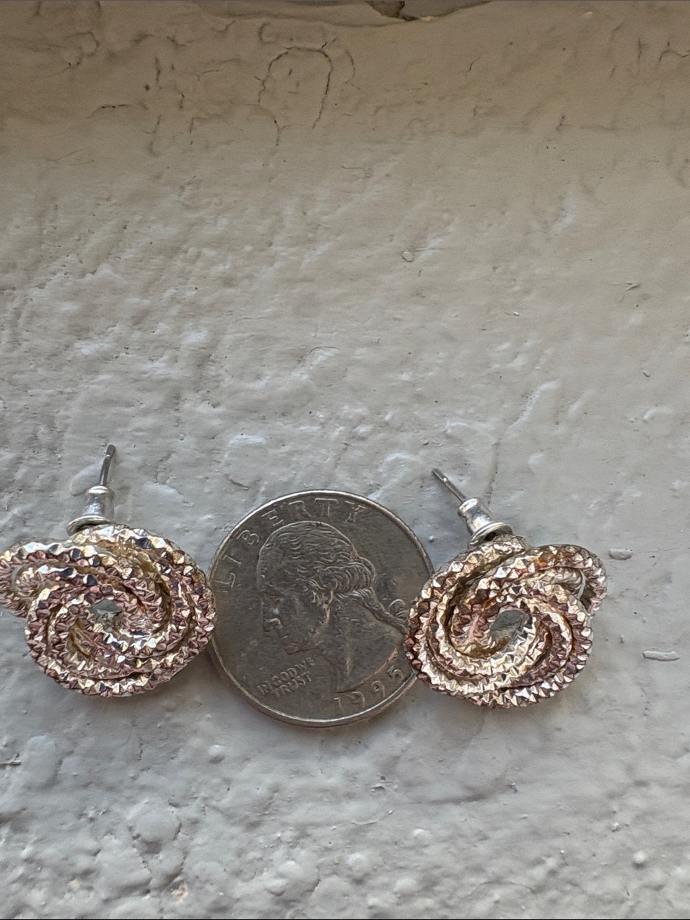 Silver Twist Knot Stud Earrings - Women Jewelry